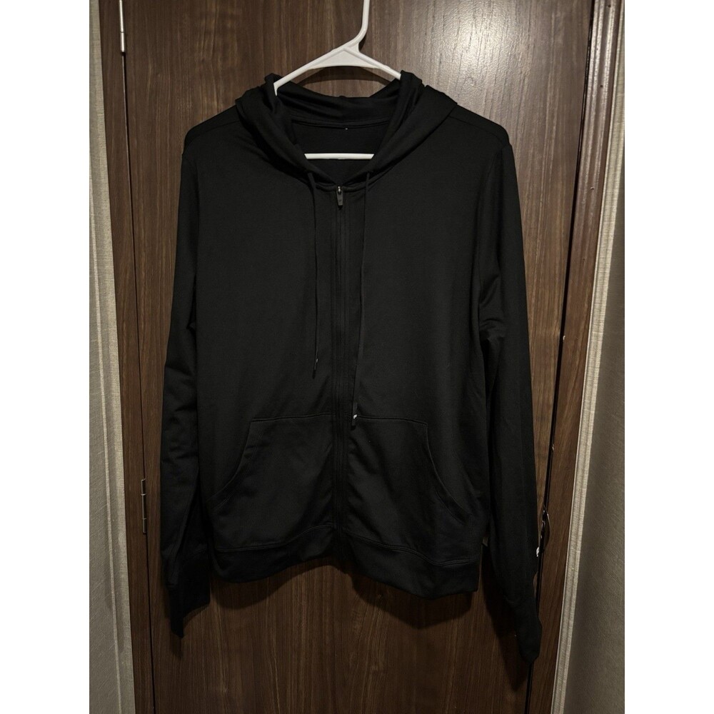 Fabletics Women Cloud Jersey Black Full Zip Performance Large Activewear Large